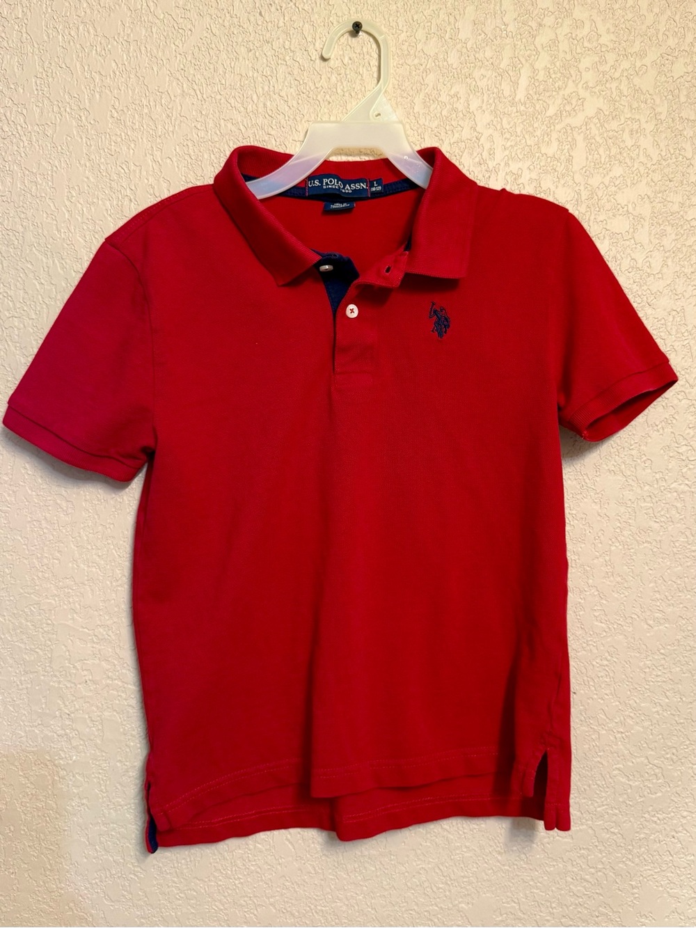 U.S. Polo Assn. Boys Red Polo with Navy Logo